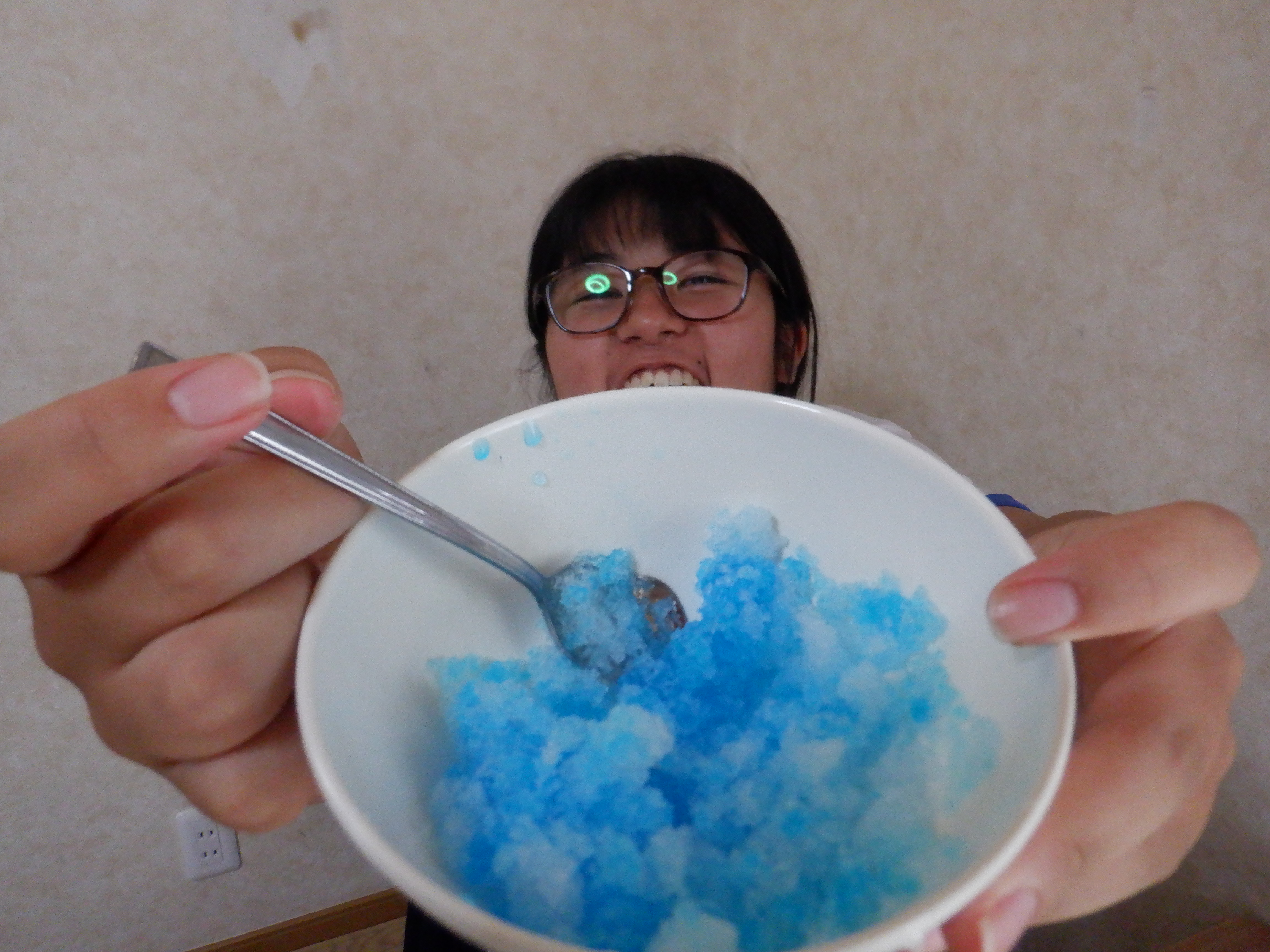 夏休みの思い出　かき氷　自分でつっくったかき氷、最高！！